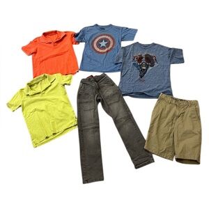 Boys Lot of 6 Tops Pants Shorts Size 12 Mixed Lot